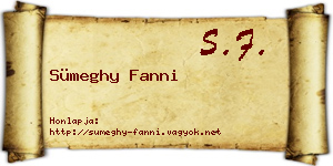 Sümeghy Fanni névjegykártya